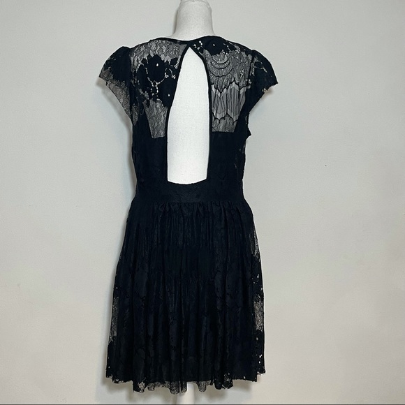 Free People Black Lace Sweetheart Witchy Dress L - Picture 2 of 11